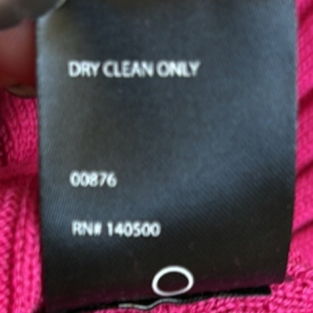 RtA Brielle Long Sleeve Silk Ribbed Knit Fitted Mini Dress in Fuchsia Pink - Picture 6 of 6